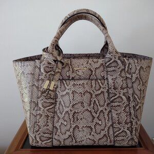Original Henri Bendel Brunch Tote Snake Embossed Nubuck Leather